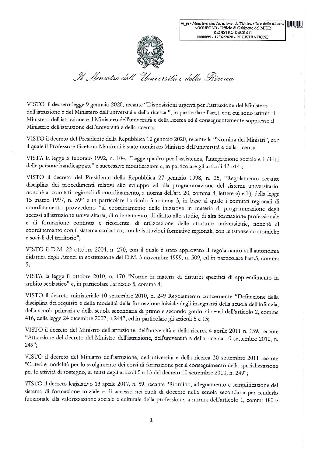 DM-95-del-12-febbraio-2020-sostegno